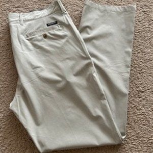 Men's Pants Beige Flag & Anthem Size: 35 x 32 Zip Fly Button Enclosure